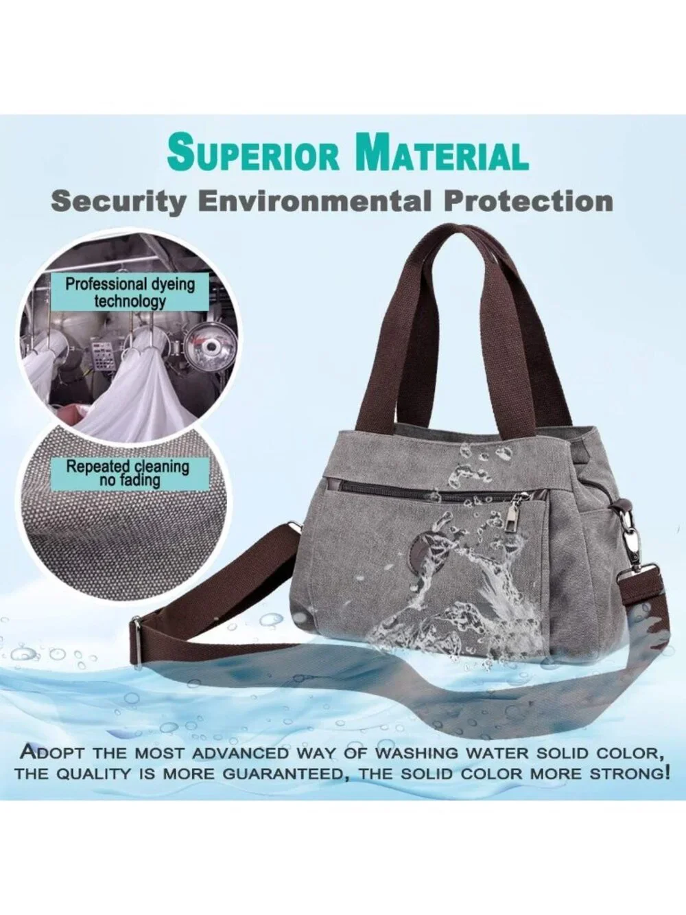 Stylish Canvas Crossbody Handbag for Women | Multi-Compartment Tote Satchel